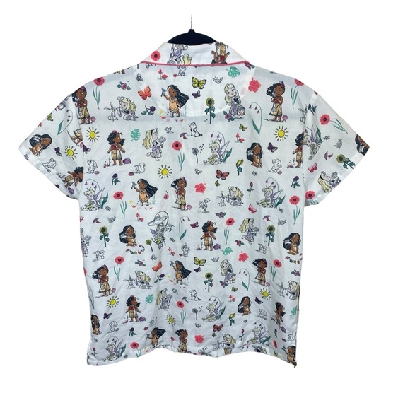 Disney Animators series pajama shirt Princesses women’s small button up - Picture 2 of 8